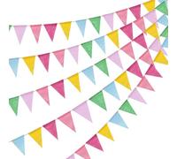 Coco Berming 5 Pièces Fanions Guinguette Exterieur, Guirlande Fanion, 60 Drapeaux Triangulaires Intempéries Multicolore pour Anniversaire, Mariage, Fête, Jardin Décoration (Modèle B)