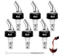 Coco Berming 6 Pièces Bouchon Doseur Alcool, 2cl Bec Verseur Réglable, Doseurs Pastis avec Brosse de Nettoyage, Becs à Liqueur pour Vin Rouge, Liqueur, Whisky, Cocktails, Bar (40ml)