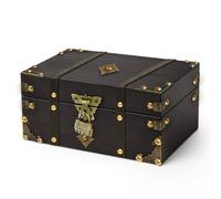 Coco Berming Coffre au Trésor Vintage avec Serrure à Combinaison, 24 x 17 x 9.5 cm Boîte à Bijoux, Boîte de Rangement, Accessoires Escape Game, Coffret Collection, Décoration (Gris)