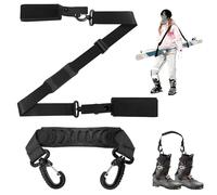 Coco Berming Lot de 2 Sangles de Ski Réglables avec Bandoulière Rembourrée, Pour Transporter Skis, Bâtons, Patins ou Bottes de Neige, Accessoire de Ski Polyvalent (Noir)