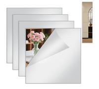 Coco Berming Miroir Adhésif Mural, 20 X 20 cm Miroirs Autocollants Muraux en Acrylique, 1,5mm Mirroir Murales Chambre Salle de Bain Salon Toilette pour Porte, Placard (4)