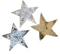 Coco étoiles de Noël blanc lavé 10cm 20 pièces produit naturel pour couronne de l'Avent et décoration d'arbre de Noël