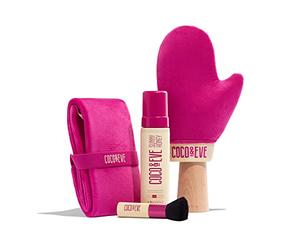 Coco & Eve Bali Bae Self Tan Set (Ultra Dark). All Natural Sunless Tanning Mousse. Lotion autobronzante instantanée avec Bronzer, Mon applicateur, brosse Kabuki et applicateur arrière pour application