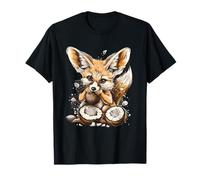 Coco Fennec Renard Mignon imprimé Animal Amoureux de la Noix de Coco T-Shirt