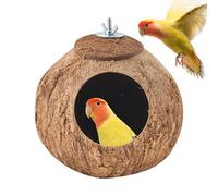 Coco Husk Bird Hut - Parrot Nest Shelter, Finch Nest House | Habitat De Fibre De Noix De Coco Naturelle, Cage De Nidification De Reproduction Suspendue Pour Les Petits Oiseaux Utilisation Pour La Déco
