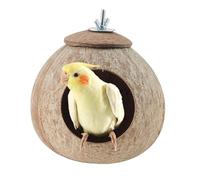 Coco Husk Bird Hut, Shell Natural Shelter, Hanging Nest House, Espace de Reproduction Confortable, Conception résistante aux intempéries, Couleur de café, pour mâts, pinsons et décor extérieur