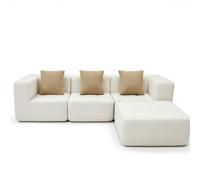 Coco Living Eden Complet | Canapé d’Angle Convertible 3 Places avec Méridienne | Largeur 270 cm | Design Moderne | Confort Premium (Blanc)