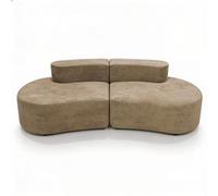 Coco Living Lounge Double | Canapé 3 Places Design | Formes Courbes Modernes | Confort Premium pour Salon et Appartement | 240 x 102 x 60 cm (Beige)