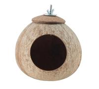 Coco Nest Hut - Chapeau d'oiseau en coco, maison de nidification en coquille de coco pour cage à oiseaux | Décoration d'habitat pour les amoureux des animaux pour le jardin, le balcon, le salon, mais