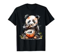 Coco Panda Bear Artwork Aquarelle Nature Coconut Lover T-Shirt