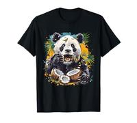 Coco Panda Bear Artwork Nature Coconut Lover Aquarelle T-Shirt