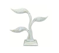 Coco Papaya Arbre à Boucles d'Oreilles en bois 28cm | Finition Blanc Cérusé