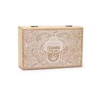 Coco Papaya Boîte décorative en bois motif Bouddha & Mandala 21,5x14cm