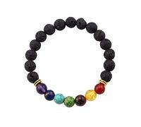 Coco Papaya Bracelet 7 chakras en pierre de lave. Bijoux Yoga/Méditation