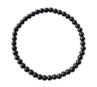 Coco Papaya Bracelet en Onyx/Agate noire | Boules 4mm