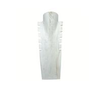 Coco Papaya Buste présentoir à colliers cranté en bois massif blanc cérusé 40cm