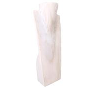 Coco Papaya Buste Présentoir à Colliers en Bois 35cm | Finition Blanc Cérusé