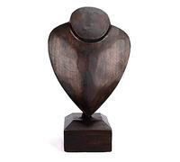 Coco Papaya Buste présentoir à colliers sur pied en bois massif chocolat 30cm