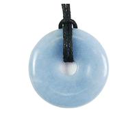 Coco Papaya Donut ou Pi Chinois en Angélite 3cm + cordon - Pendentif ou bracelet