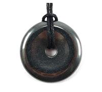 Coco Papaya Donut ou Pi Chinois en Hématite 3cm + Cordon - Pendentif ou Bracelet