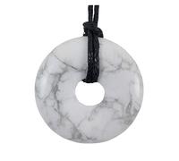 Coco Papaya Donut ou Pi Chinois en Howlite 30mm + cordon - Pendentif ou bracelet