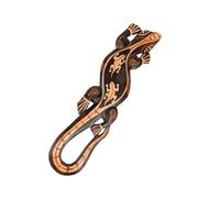 Coco Papaya Gecko 50cm en Bois - Motif Double Lézard Peint à la Main bois