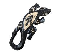 Coco Papaya Gecko mural 30cm - Bois noir motif Tortue
