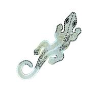 Coco Papaya Gecko mural 60cm décor mosaique de verre blanc