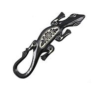 Coco Papaya Gecko mural en bois peint noir motif Floral 50cm