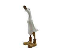 Coco Papaya Grand Canard décoratif Blanc Brillant en Bois 35cm