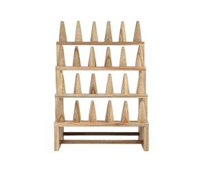 Coco Papaya Grand Porte-bagues/Présentoir à bagues (24 cônes) en Bois Massif Brut