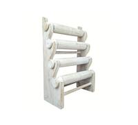 Coco Papaya Grand présentoir à bracelets et montres 4 joncs en bois | Finition Blanc Cérusé