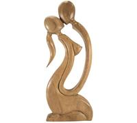 Coco Papaya Grande Statue Abstraite Couple Sensuel 50cm en Bois Naturel | Cadeau Coquin