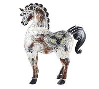 Coco Papaya Grande Statue Cheval en Bois Style Vintage 63cm