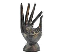 Coco Papaya Main de Bouddha/Présentoir à bagues en bois sculpté finition noir vintage