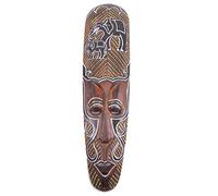 Coco Papaya Masque Africain en bois 50cm motif Éléphants