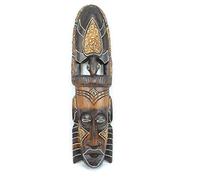 Coco Papaya Masque Africain en bois 50cm motif Tortue, déco ethnique murale