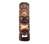 Coco Papaya Masque Tiki Polynésien 50cm en bois sculpté et peint à la main | Déco Tiki Bar