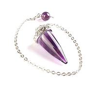 Coco Papaya Pendule cône Poli - Améthyste Naturelle