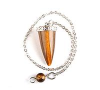 Coco Papaya Pendule cône Poli - Oeil de Tigre Naturel