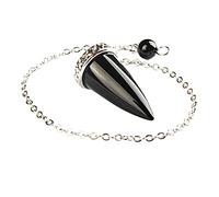 Coco Papaya Pendule cône Poli - Onyx/Agate Noire Naturelle