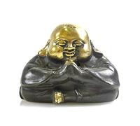 Coco Papaya Petite Statue Bouddha Chinois Rieur en Laiton Artisanal 6cm