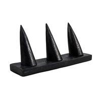 Coco Papaya Porte-bagues en bois massif teinte noire/Présentoir à bagues (3 cônes)