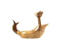 Coco Papaya Porte-Bouteille en Bois Canard 25x30cm. Sculpture Artisanale