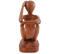 Coco Papaya Porte-Bouteille Penseur 30cm en Bois Teinté