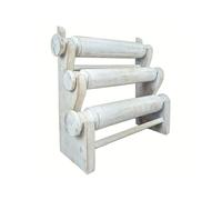 Coco Papaya Porte-bracelets et montres/Présentoir à bijoux 3 joncs en bois massif teinté blanc cérusé