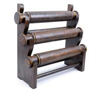 Coco Papaya Porte-bracelets et montres/Présentoir à bijoux 3 joncs en bois massif teinté chocolat