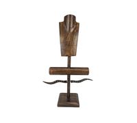 Coco Papaya Présentoir à Bijoux pour colliers, boucles, bracelets et montres - bois massif teinté marron chocolat