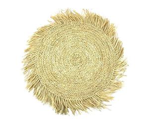 Coco Papaya Set de Table/Déco Murale Ronde en Raphia Naturel ø55cm | Esprit Boho Chic