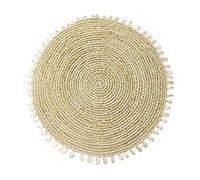 Coco Papaya Set de Table Rond ø35cm en jonc de mer et Coquillages | Déco de Table Bohème